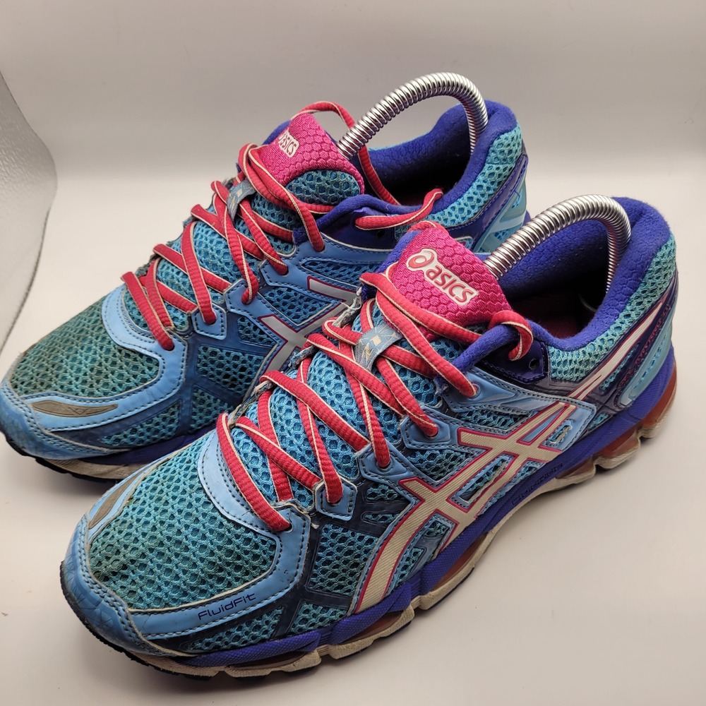 Asics Gel-Kayano 20 Womens Running Shoes Blue Pink T4H7N Size 8.5
